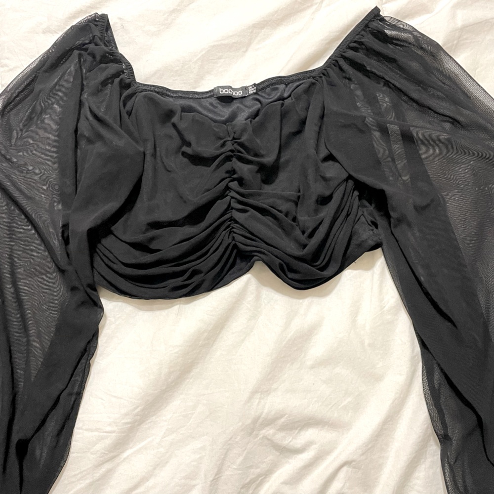 black mesh longsleeve top
